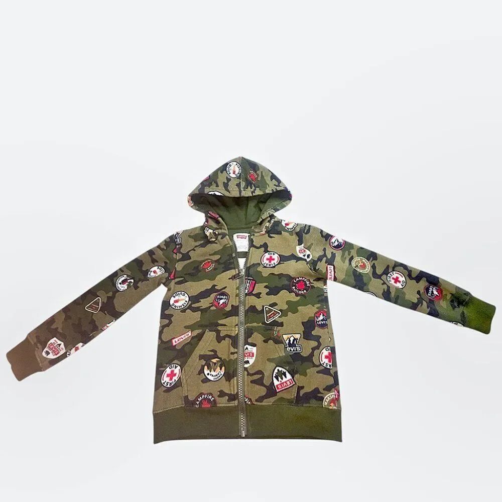 Levi’s Kids Camouflage Hoodie 4T Outdoor Patch Zip Jacket